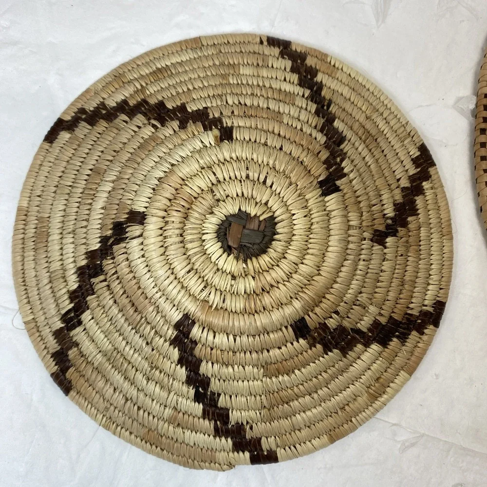 Botswana? Handwoven Coiled Lot Basket Bowls Hanging Art‎ Boho Tribal Coastal